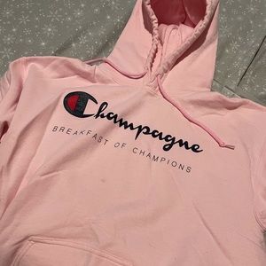 Champagne for breakfast hoodie - pink